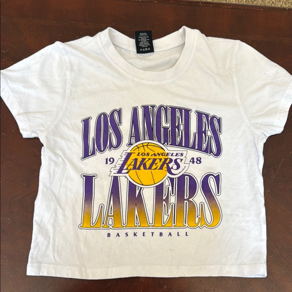 NBA White and Purple Crop Top